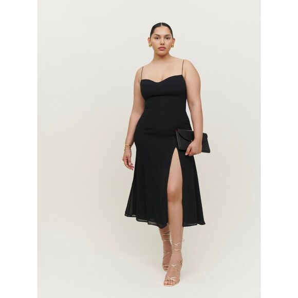 Reformation Juliette Sleeveless Midi Dress in Black Size 12 NWT - Picture 2 of 10